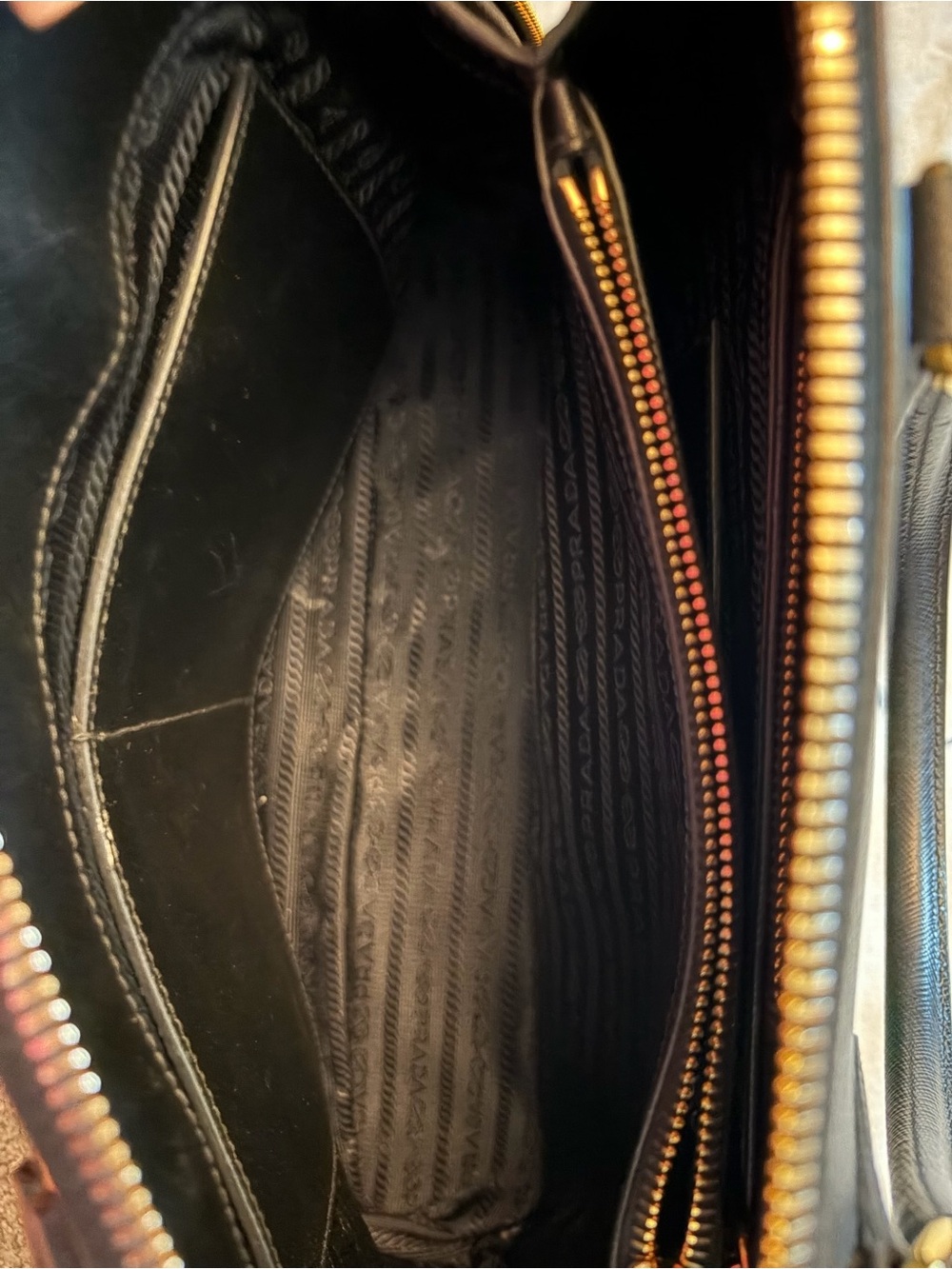 Prada Black Saffiano Satchel with Gold Hardware and Removable Strap - Picture 14 of 16